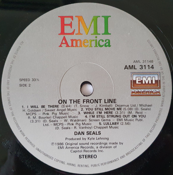 Dan Seals - On The Frontline | EMI America (AML 3114) - 4 Dan Seals - On The Frontline | EMI America (AML 3114) - 4
