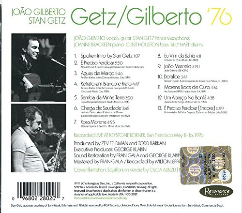 João Gilberto , Stan Getz - Getz/Gilberto '76 | Resonance Records (HCD-2021) - 2