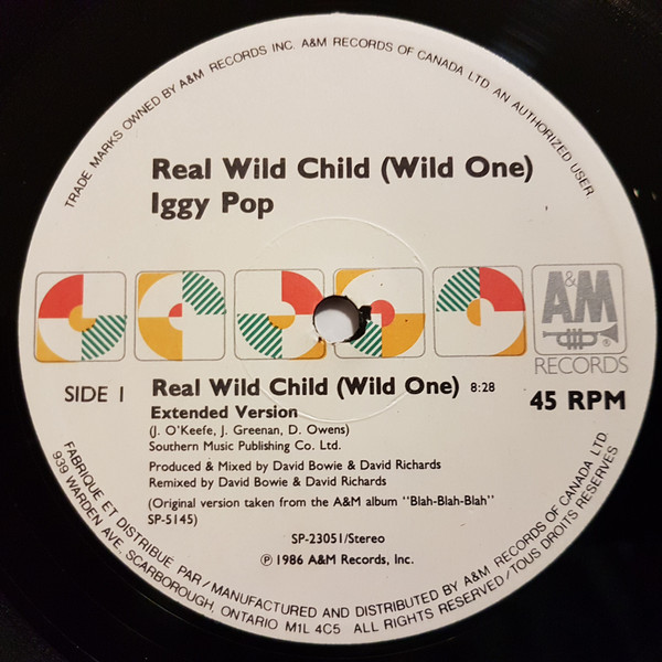 Iggy Pop - Real Wild Child (Wild One) (12") [Vinyl] | A&M Records (SP-23051) - 3