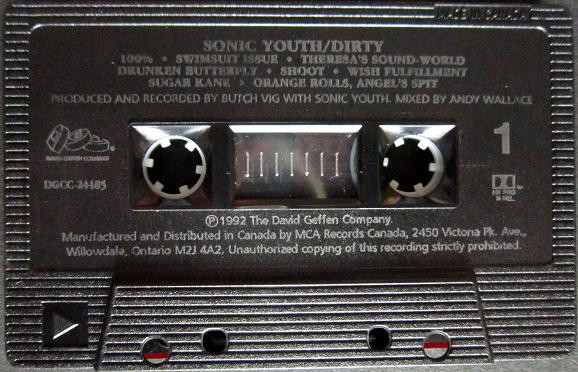 Sonic Youth - Dirty [Cassette] | DGC (DGCC-24485) - 3
