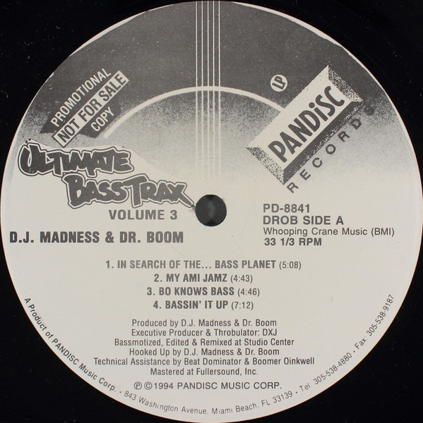 DJ Madness & Dr. Boom - Ultimate Bass Trax - Volume 3 | Pandisc (PD-8841) - main DJ Madness & Dr. Boom - Ultimate Bass Trax - Volume 3 | Pandisc (PD-8841) - main