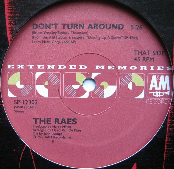 Chas Jankel / The Raes - Glad To Know You / Don't Turn Around | A&M Records (SP-12303) - 3