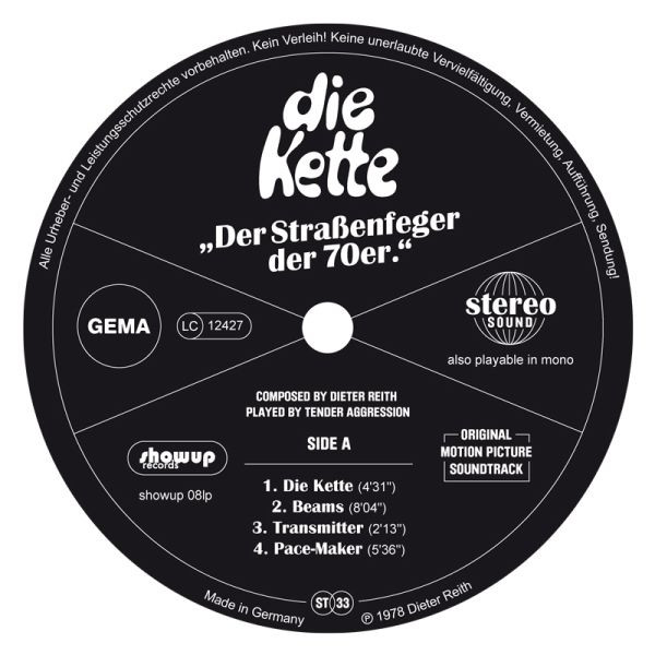 Dieter Reith + Tender Aggression - Die Kette (Original Motion Picture Soundtrack) | ShowUp Records (showup 08lp) - 3