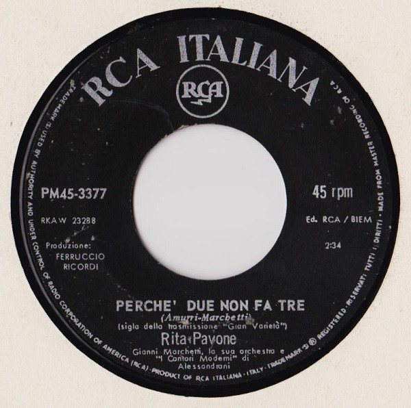 Rita Pavone - La Zanzara / Perchè Due Non Fa Tre | RCA Italiana (PM45 3377) - 4 Rita Pavone - La Zanzara / Perchè Due Non Fa Tre | RCA Italiana (PM45 3377) - 4