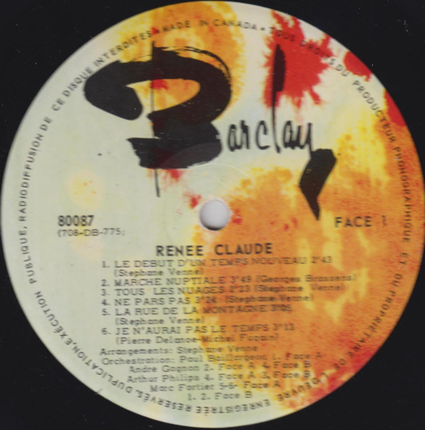 Renée Claude - Le Début D'un Temps Nouveau [Vinyl] | Barclay (80087) - 3