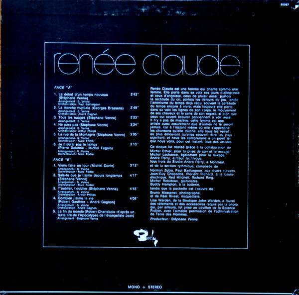 Renée Claude - Le Début D'un Temps Nouveau [Vinyl] | Barclay (80087) - 2