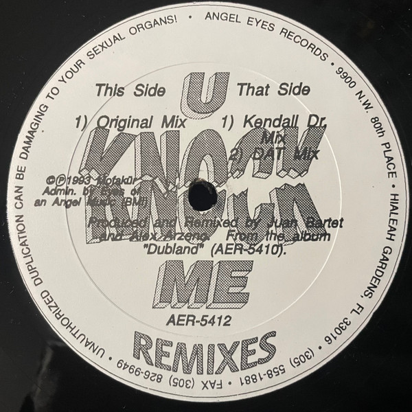 Warning - U Knock Me (Remixes) | Angel Eyes Records (AER 5412) - main