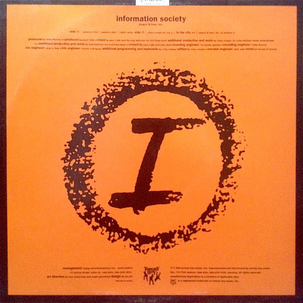 Information Society - Peace & Love, Inc. | Tommy Boy (TB 544) - 2