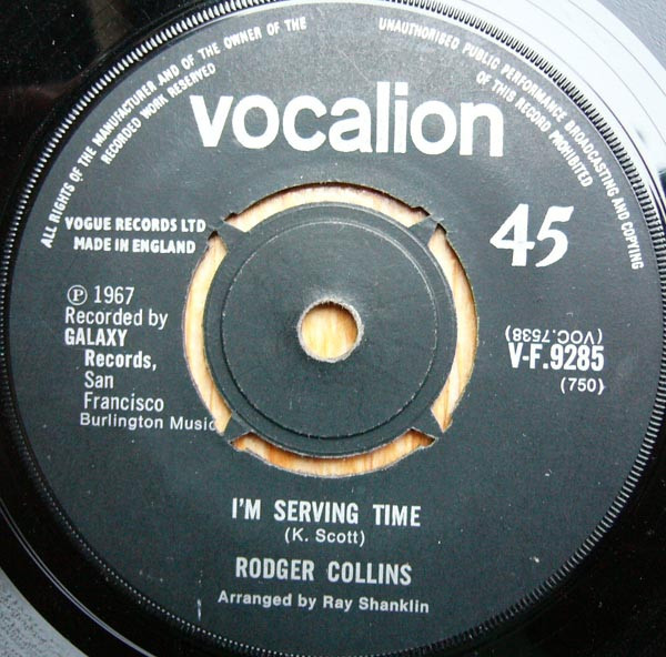 Rodger Collins - She's Looking Good / I'm Serving Time | Vocalion (V-F.9285) - 2