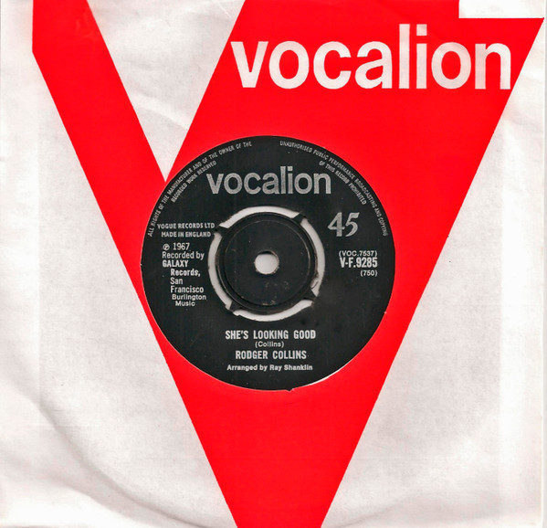 Rodger Collins - She's Looking Good / I'm Serving Time | Vocalion (V-F.9285) - main