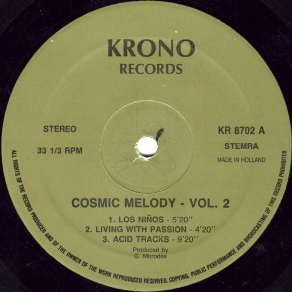 Various - Cosmic Melody - Vol. 2 | Krono Records (KR 8702) - 3 Various - Cosmic Melody - Vol. 2 | Krono Records (KR 8702) - 3