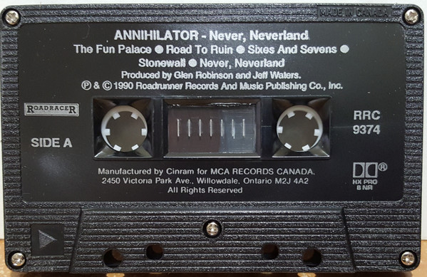 Annihilator - Never, Neverland [Cassette] | Roadracer Records (RRC9374) - 3