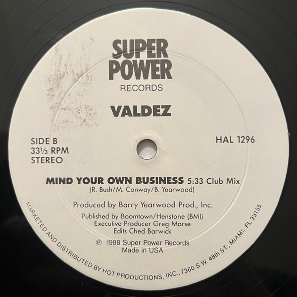 Valdez - Mind Your Own Business | Super Power Records (HAL 1296) - 2 Valdez - Mind Your Own Business | Super Power Records (HAL 1296) - 2