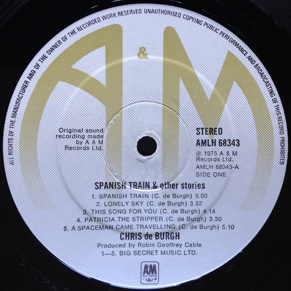 Chris de Burgh - Spanish Train And Other Stories | A&M Records (AMLH68343) - 3