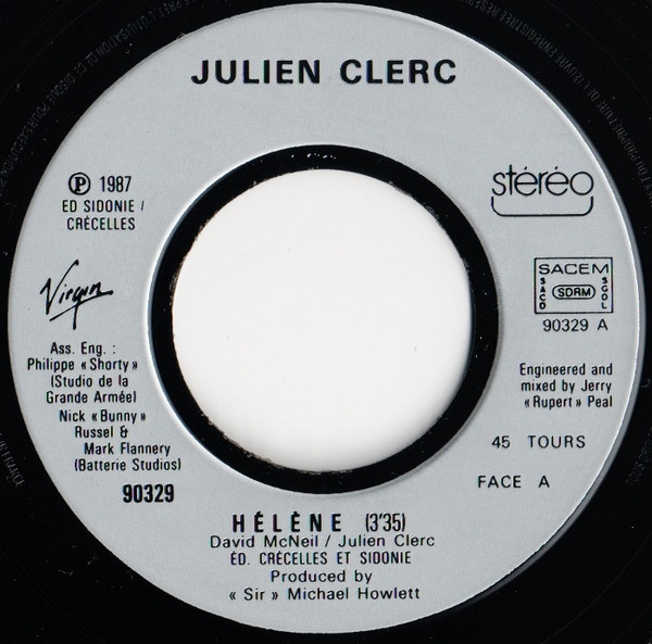 Julien Clerc - Hélène | Virgin (90329) - 3