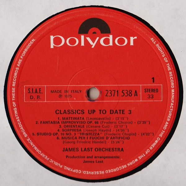 Orchester James Last - Classics Up To Date 3 | Polydor (2371 538 A) - 3