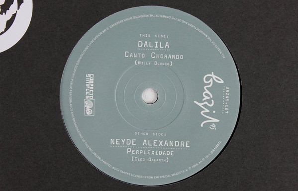 Neyde Alexandre / Dalila - Perplexidade / Canto Chorando | Mr Bongo (BRZ45.067)