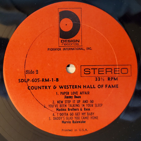 Various - Country & Western Hall Of Fame | Design Records (SDLP-605-RM-1) - 4 Various - Country & Western Hall Of Fame | Design Records (SDLP-605-RM-1) - 4