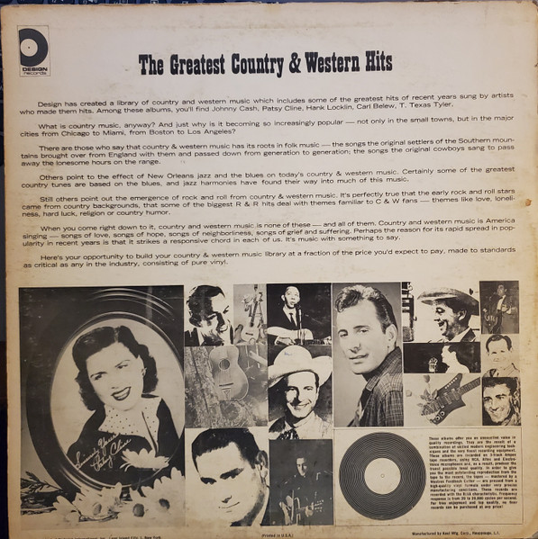 Various - Country & Western Hall Of Fame | Design Records (SDLP-605-RM-1) - 2 Various - Country & Western Hall Of Fame | Design Records (SDLP-605-RM-1) - 2