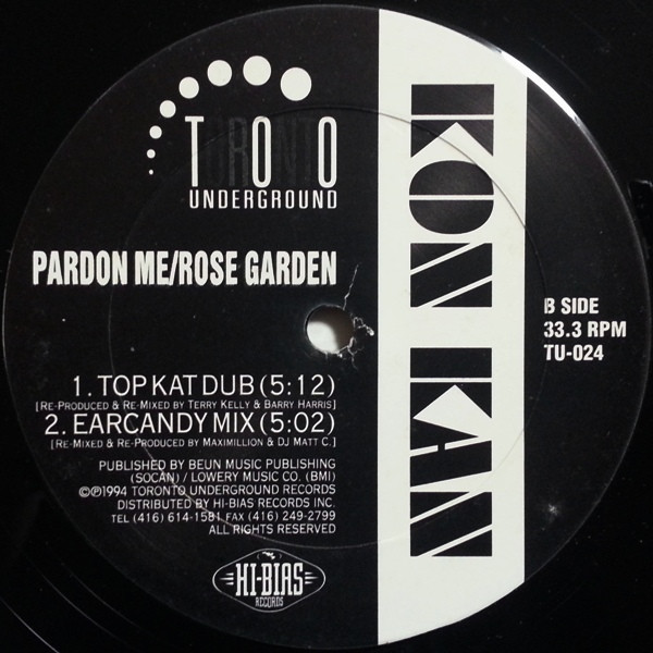 Kon Kan - Pardon Me / Rose Garden | Toronto Underground (TU-024) - 2