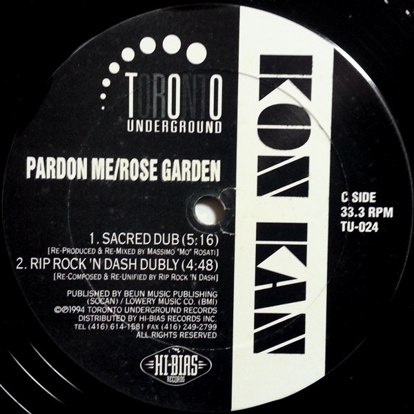 Kon Kan - Pardon Me / Rose Garden | Toronto Underground (TU-024) - 3