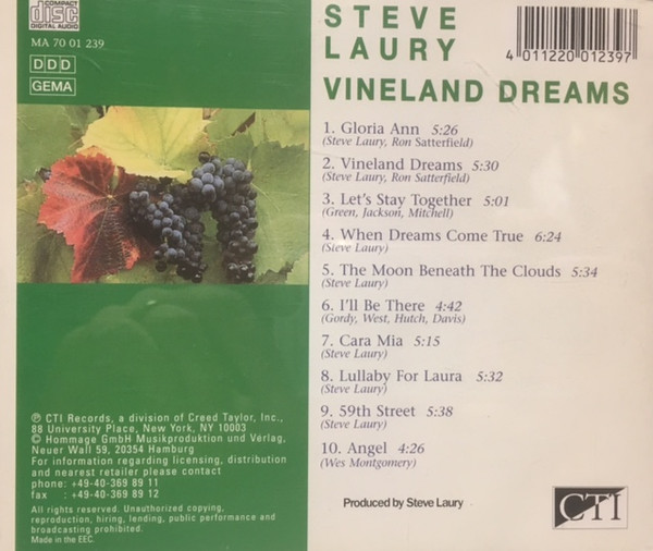 Steve Laury - Vineland Dreams | CTI Records (MA 70 01 239) - 2
