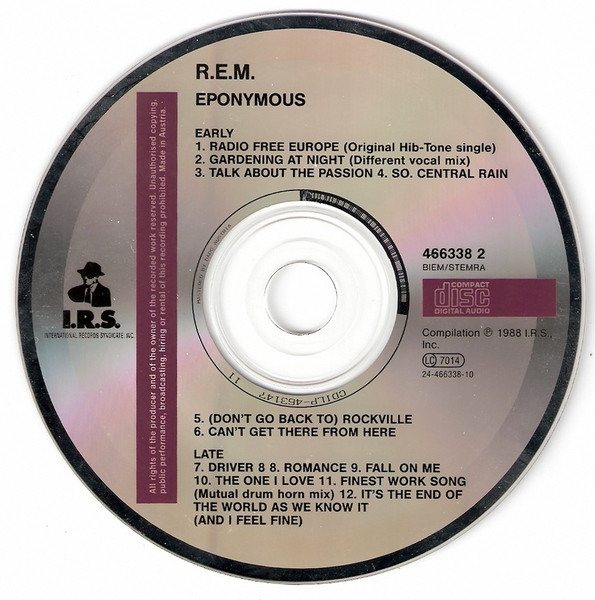 R.E.M. - Eponymous | I.R.S. Records (466338 2) - 3