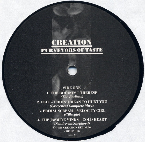 Various - Purveyors Of Taste (A Creation Compilation) | Creation Records (CRE LP 010) - 2