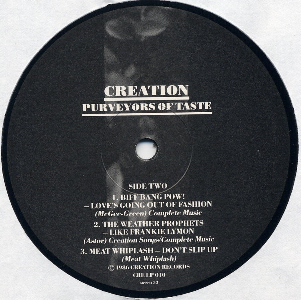 Various - Purveyors Of Taste (A Creation Compilation) | Creation Records (CRE LP 010) - 3