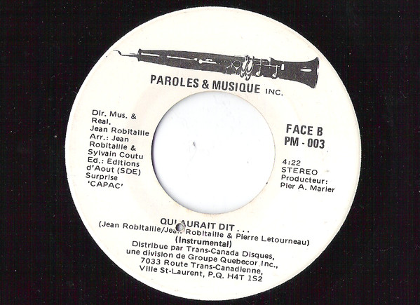 France Castel - Qui Aurait Dit... (7") [Vinyl] | Paroles & Musique (PM-003) - 2