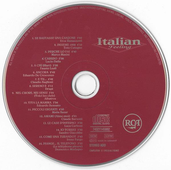 Various - Italian Feeling | RCA (74321145802) - 3