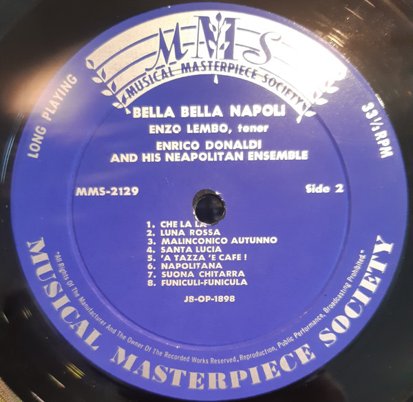 Enzio Lembo , Enrico Donaldi & his Orchestra - Bella Bella Napoli | Musical Masterpiece Society (MMS-2129) - 4 Enzio Lembo , Enrico Donaldi & his Orchestra - Bella Bella Napoli | Musical Masterpiece Society (MMS-2129) - 4