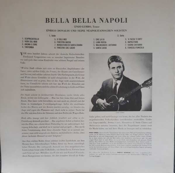 Enzio Lembo , Enrico Donaldi & his Orchestra - Bella Bella Napoli | Musical Masterpiece Society (MMS-2129) - 2 Enzio Lembo , Enrico Donaldi & his Orchestra - Bella Bella Napoli | Musical Masterpiece Society (MMS-2129) - 2