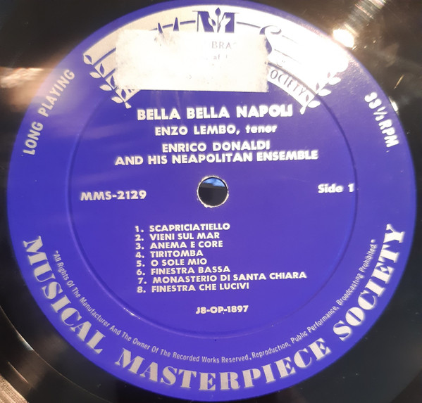 Enzio Lembo , Enrico Donaldi & his Orchestra - Bella Bella Napoli | Musical Masterpiece Society (MMS-2129) - 3 Enzio Lembo , Enrico Donaldi & his Orchestra - Bella Bella Napoli | Musical Masterpiece Society (MMS-2129) - 3