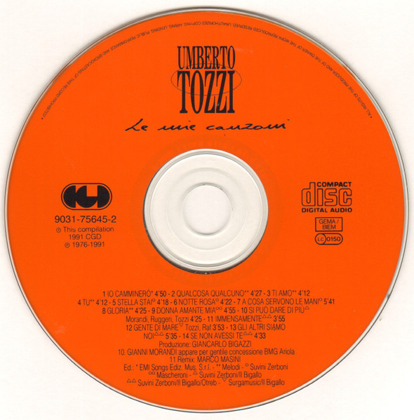 Umberto Tozzi - Le Mie Canzoni | CGD (9031 75645-2) - 3