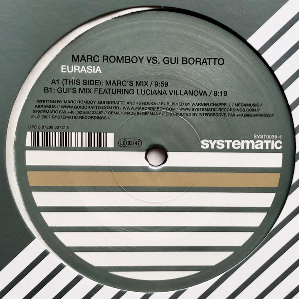 Marc Romboy vs. Gui Boratto - Eurasia | Systematic (SYST0039-6)