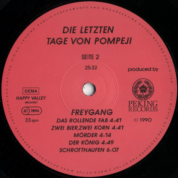 Die Firma / Freygang / Ichfunktion - Die Letzten Tage Von Pompeji | Peking Records (PRP 00490) - 4