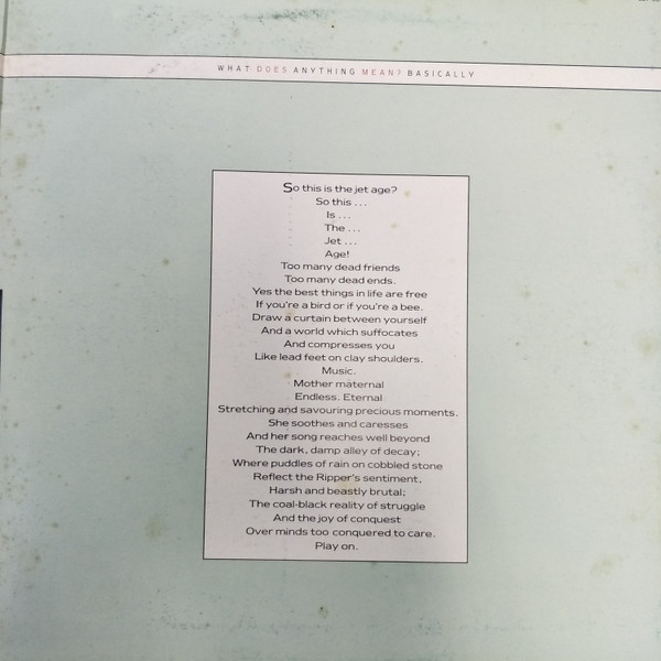 The Chameleons - What Does Anything Mean?  Basically | Statik Records (827 001-1) - 4
