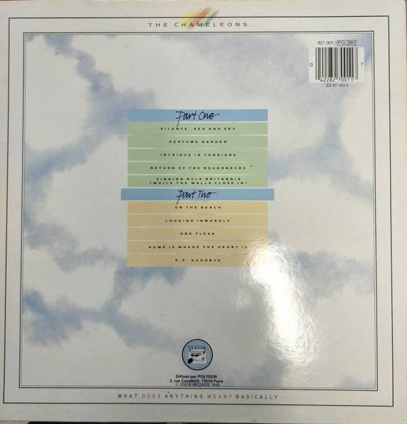 The Chameleons - What Does Anything Mean?  Basically | Statik Records (827 001-1) - 2