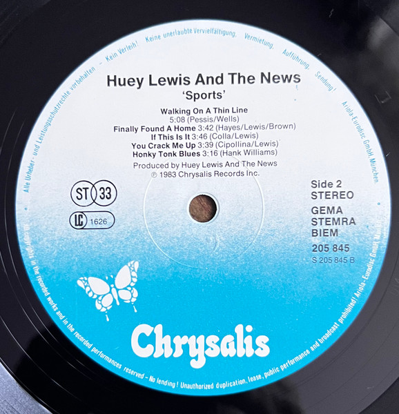 Huey Lewis & The News - Sports | Chrysalis (205 845) - 4