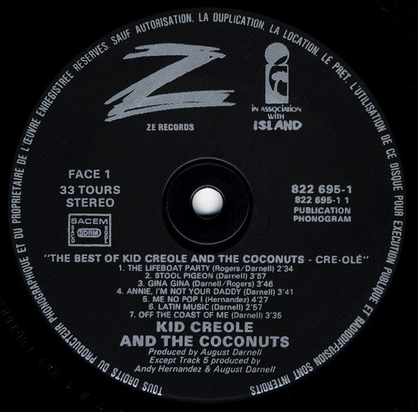 Kid Creole And The Coconuts - Cre~Olé (The Best Of Kid Creole & The Coconuts) | ZE Records (822 695-1) - 3