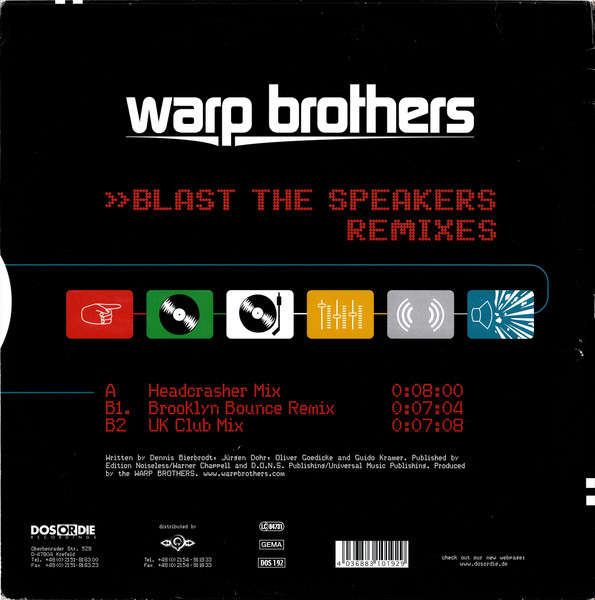 Warp Brothers - Blast The Speakers (Remixes) | Dos Or Die Recordings (DOS 192) - 2
