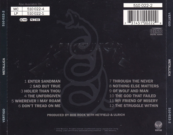 Metallica - Metallica | Vertigo (510 022-2) - 2
