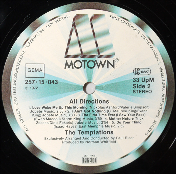 The Temptations - All Directions | Motown (257·15·043) - 4 The Temptations - All Directions | Motown (257·15·043) - 4