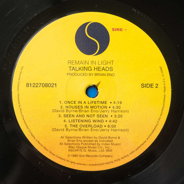 Talking Heads - Remain In Light | Sire (8122708021) - 4 Talking Heads - Remain In Light | Sire (8122708021) - 4