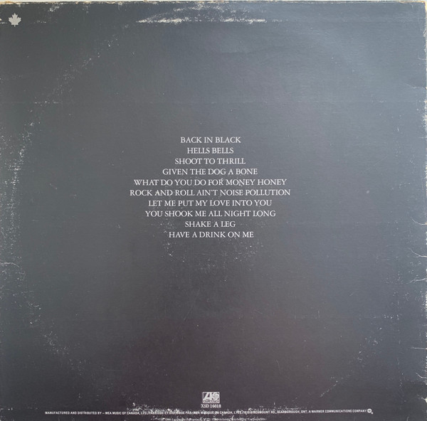 AC/DC - Back In Black | Atlantic (XSD 16018) - 2 AC/DC - Back In Black | Atlantic (XSD 16018) - 2