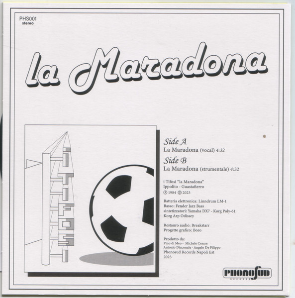 I Tifosi - La Maradona | Phonosud Records (PHS001) - 4 I Tifosi - La Maradona | Phonosud Records (PHS001) - 4