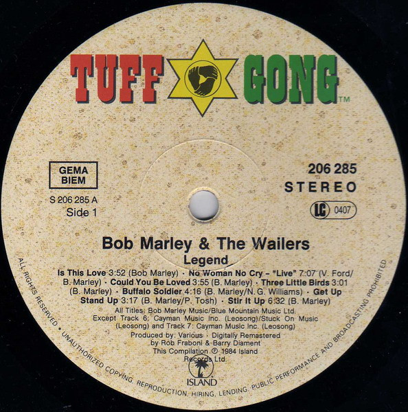Bob Marley & The Wailers - Legend (The Best Of Bob Marley And The Wailers) | Tuff Gong (206 285) - 2 Bob Marley & The Wailers - Legend (The Best Of Bob Marley And The Wailers) | Tuff Gong (206 285) - 2
