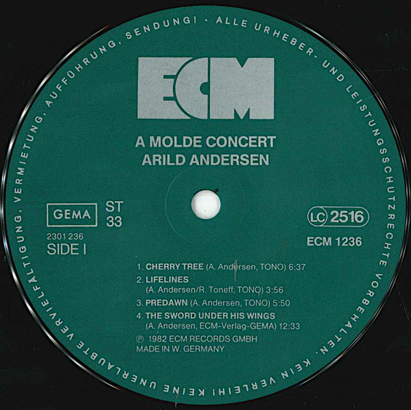 Arild Andersen , John Taylor , Bill Frisell , Alphonse Mouzon - A Molde Concert | ECM Records (ECM 1236) - 3 Arild Andersen , John Taylor , Bill Frisell , Alphonse Mouzon - A Molde Concert | ECM Records (ECM 1236) - 3
