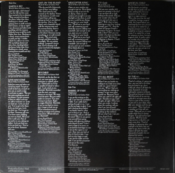 Graham Nash - Earth & Sky | Capitol Records (SWAK-12014) - 2